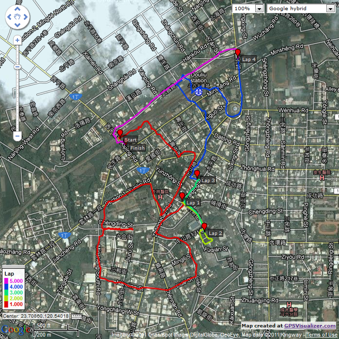 GPS Map of trail